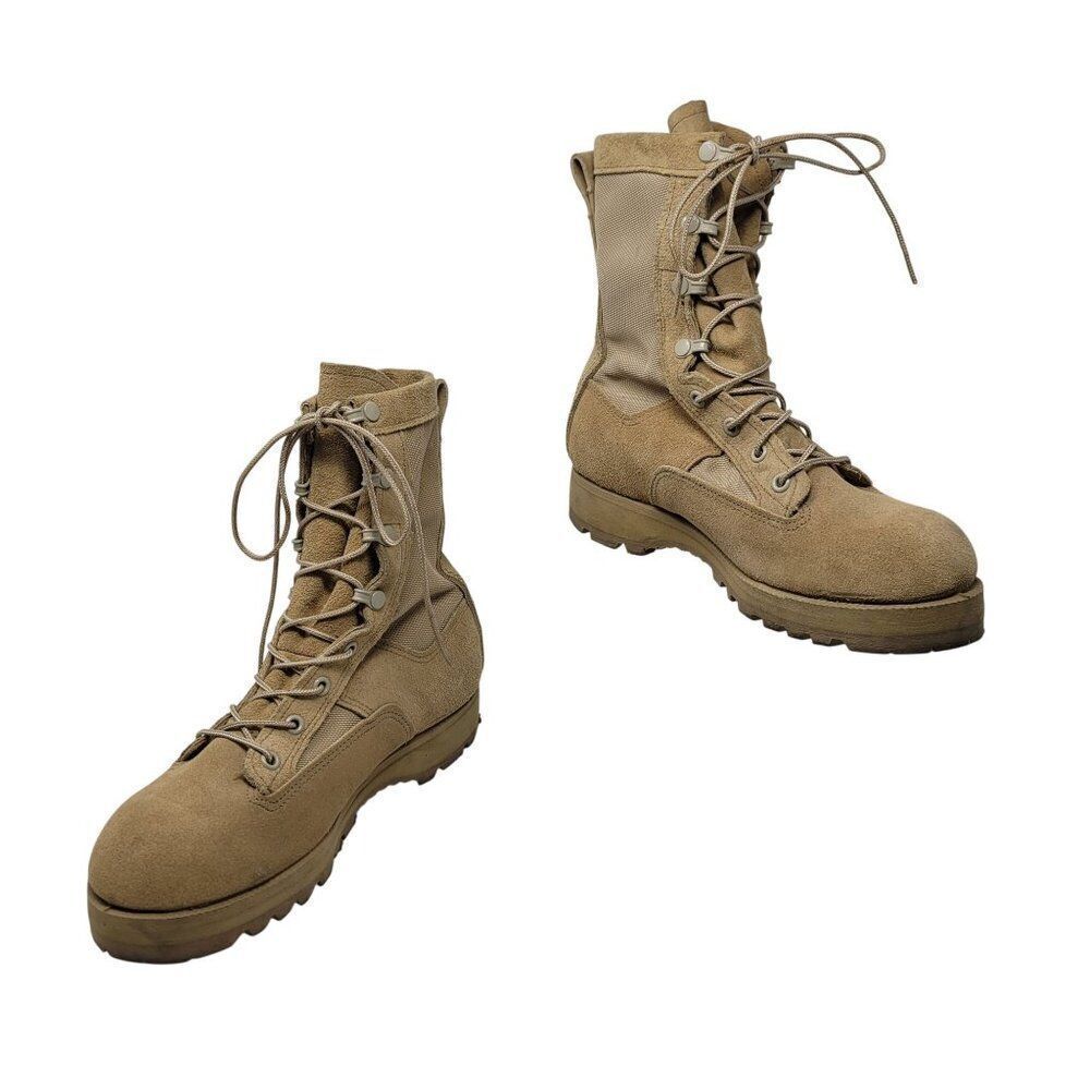 Belleville Vibram Womens Gore-Tex Tan Flight Combat Boots‎ Sz 8 Lace Up Calf